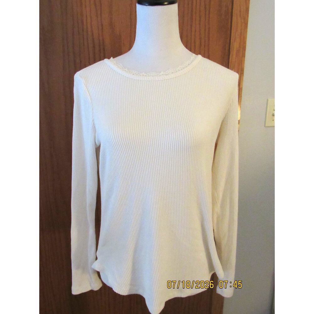 Maurices cream color henley inspired shirt - size small